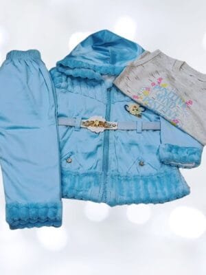 3 Piece Set  For Baby Girl (Velvet Three Fleece Thai Stuff)